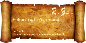 Rokosinyi Zsigmond névjegykártya